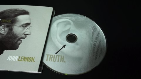 Rome, Italy - February 06, 2021, cover and cd Gimme Some Truth, john Lennon.