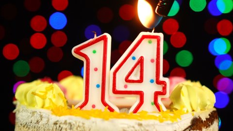 photo Fourteenth Happy 14Th Wedding Anniversary Cake shutterstock