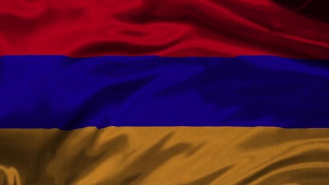 Armenian flag waving in the sky