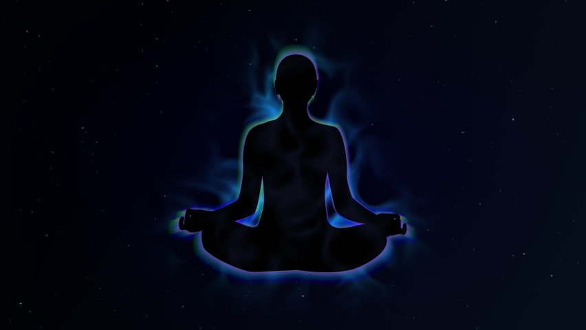 Human energy body and aura in Meditation Concept Illustration Animation on Space Background Royalty-Free Stock Footage #1066916869