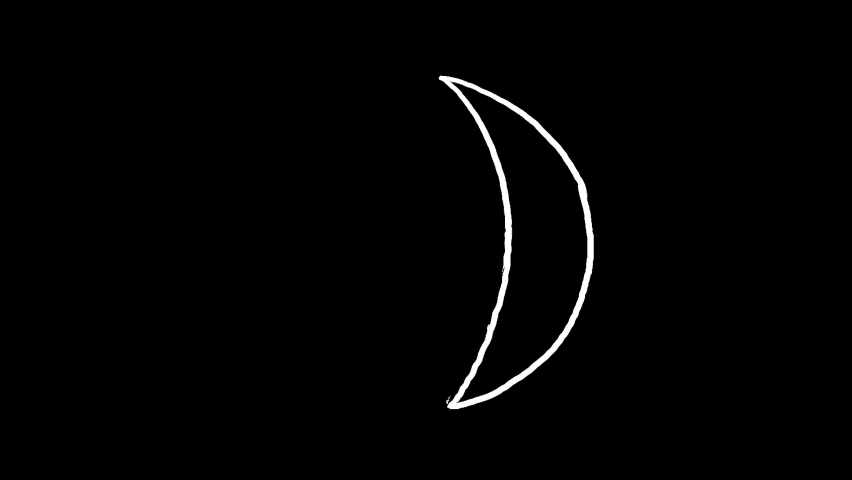 Moon phase animation. hand drawn linear graphic. 4k alpha transparent.  | Shutterstock HD Video #1066917568