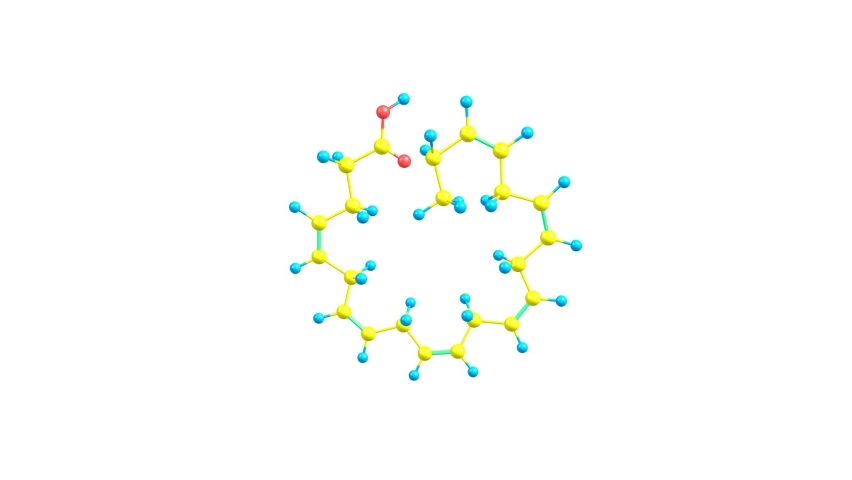 Молекула е. Molecule Rotating.