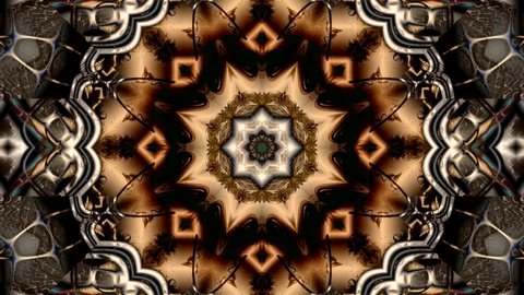 kaleidoscopic transformation of abstract multicolored vintage background with varied patterns and shapes changing