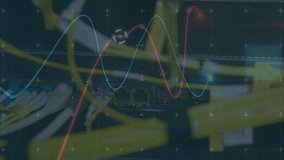 Animation of lines with markers and data processing over close up of cables and computer server. global connection and technology concept digitally generated video. - Powered by Shutterstock - Get 15% off with code: PIKWIZARD15