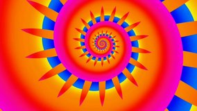 Spiral effect with red and yellow stripes on blue background. Useful as live wallpapers, stage backgrounds, vj and dj. Also download a collection of videos and other illustrations. we update every day