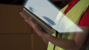 Close-up, warehouse workers using tablets to discuss holograms with warehouse management.
 - Powered by Shutterstock - Get 15% off with code: PIKWIZARD15