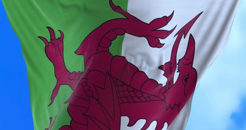 Seamless loop of Wales flag.	