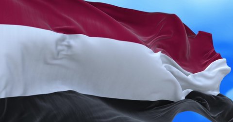 Seamless loop of Yemen flag.	