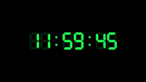 19 hour o'clock digital clock seconds Stock Footage Video (100% Royalty ...