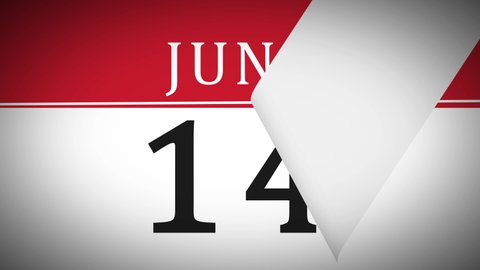 Month of June Calendar Page Turn Animation
