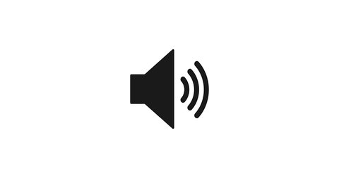 Sound, audio, music, speaker animation icon. 4K.