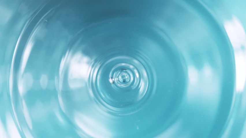 Super Slow Motion of Water Drop at 1000fps. Top Down View.