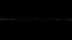 Abstract spectrum line bounce spectral wave design on black background vibrating wave form. Audio spectrum simulation for music futuristic animation.