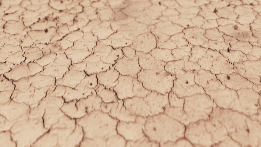 Dry soil cracked by climate change, global warming land erosion, ecology, earth. Close up dolly | Shutterstock HD Video #1067003656