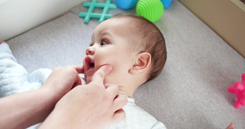 Mother Cleans Baby Mouth With Stock Footage Video 100 Royalty Free Shutterstock
