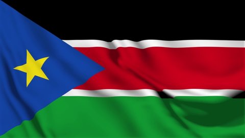 South Sudan flag is waving 3D animation. south Sudan flag waving in the wind. The national flag of south sudan. flag seamless loop animation. high quality 4K resolution
