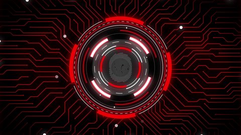 Abstract background with animation of red symbol fingerprint