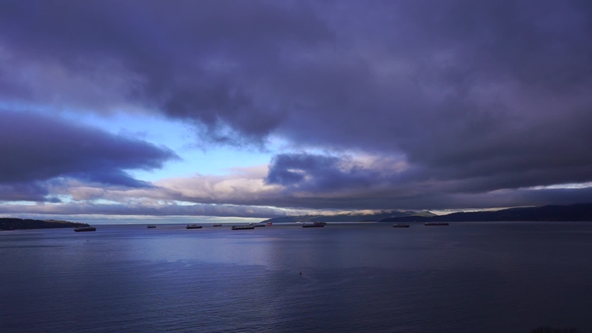 ocean and clouds sky time lapse