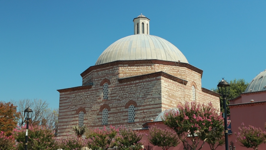 Mosques with minarets in Istanbul.
Details of architecture and interior. View of the building on a summer sunny day.