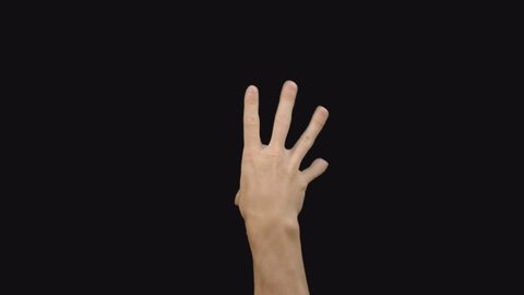 Set of 8 different pre keyed chroma key transparent full hand grab gestures fast and slow on greenscreen shot in 4k uhd