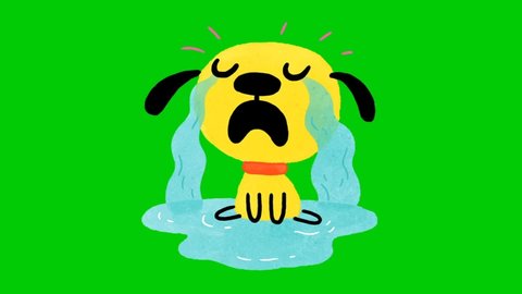 Animated crying dog grak, perfect for your video slides.