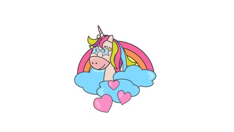 Sweet Unicorns Sky Four White Pink Stock Footage Video (100% Royalty-free)  1030482005 | Shutterstock