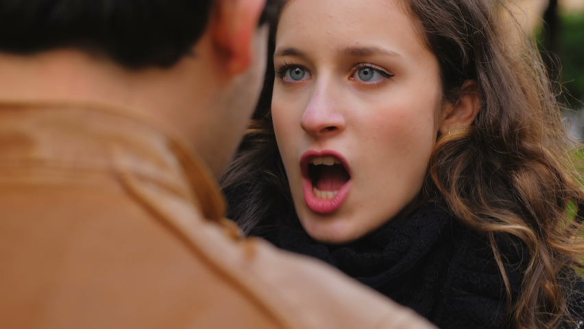 resentment, anger - angry girl takes out all her anger against her boyfriend Royalty-Free Stock Footage #1067100856