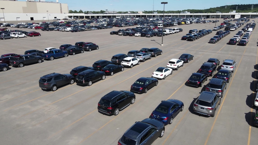 Auto auction low altitude fast fly-by Royalty-Free Stock Footage #1067106385