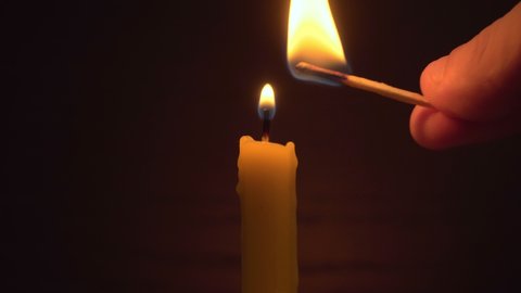 A Single White Candle Burning Isolated の動画素材 ロイヤリティフリー Shutterstock