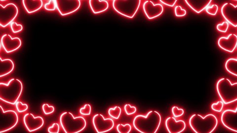 3D Heart Neon Background. Valentines Day, Heart Background.LOVE. Happy Valentines Day Background Heart. Valentine's day, anniversary, mother's day, marriage, invitation e-card. Seamless loop 4k video.