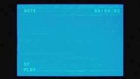 CCTV Bluescreen security camera view with timer in right corner, markers and signs. Heavy noise, glitch digital effects. Black frame, vignette. Viewfinder. Recording process. 4K retro style animation - Powered by Shutterstock - Get 15% off with code: PIKWIZARD15