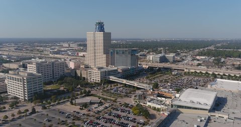 Aerial of the Memorial City Mall area in Houston, Texas. This video was filmed in 4k for best image quality.