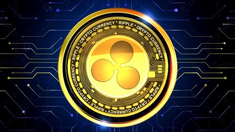  RIPPLE Cryptocurrency 3D rendering background is perfect for any type of news or information presentation. The background features a stylish and clean layout 
