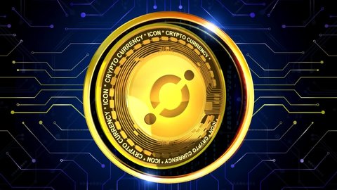 ICON Cryptocurrency 3D rendering background is perfect for any type of news or information presentation. The background features a stylish and clean layout 
