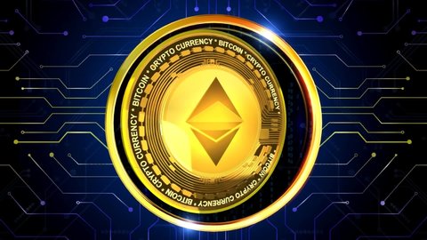  ETHEREUM Cryptocurrency 3D rendering background is perfect for any type of news or information presentation. The background features a stylish and clean layout 