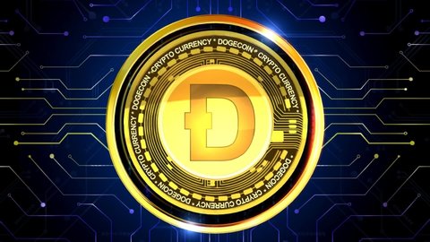  DOGECOIN Cryptocurrency 3D rendering background is perfect for any type of news or information presentation. The background features a stylish and clean layout 