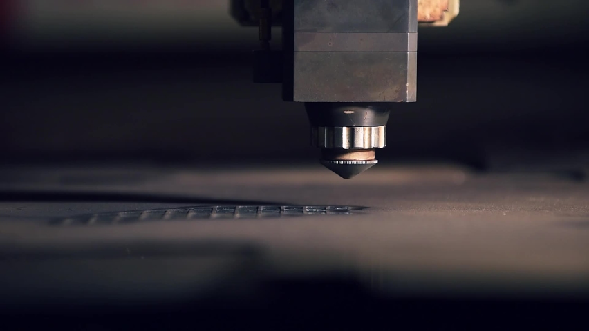 CNC Laser cutting of metal close up, modern industrial technology.
 | Shutterstock HD Video #1067133949