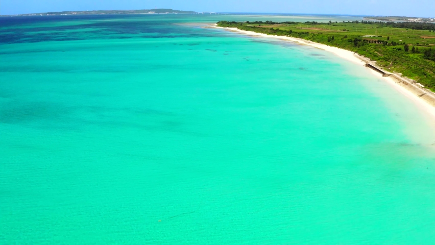 Drone view beautiful ocean yonahamaehama beach miyako island Okinawa | Shutterstock HD Video #1067136175