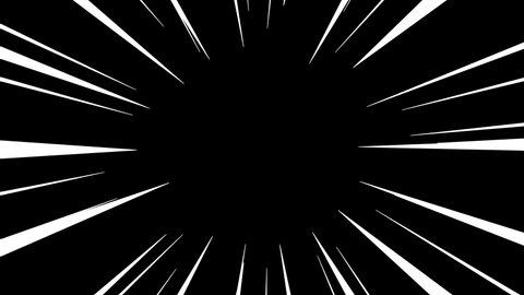4K speed line backgrounds black and white ray starburst sunburst animation loop anime motion comic, white radial for youtube 16:9 screen mobile phone