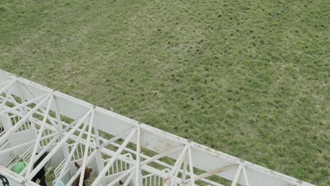 Horse Starting Race on Hippodrome Elevated View