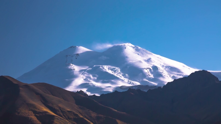 Mount Elbrus, the highest peak in Russia and Europe located in the North Caucasus
