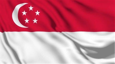A beautiful view of Singapore flag video. 3d flag waving video. Singapore flag HD resolution. Singapore flag Closeup 1080p Full HD video.