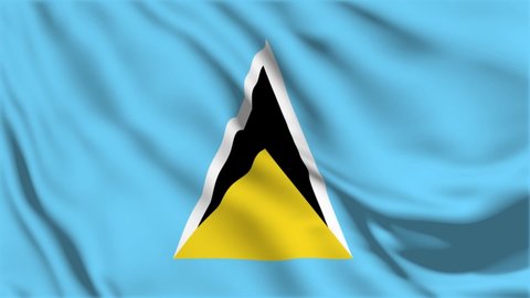 Saint Lucia flag is waving 3D animation. Saint Lucia flag waving in the wind. National flag of Saint Lucia. flag seamless loop animation. 4K