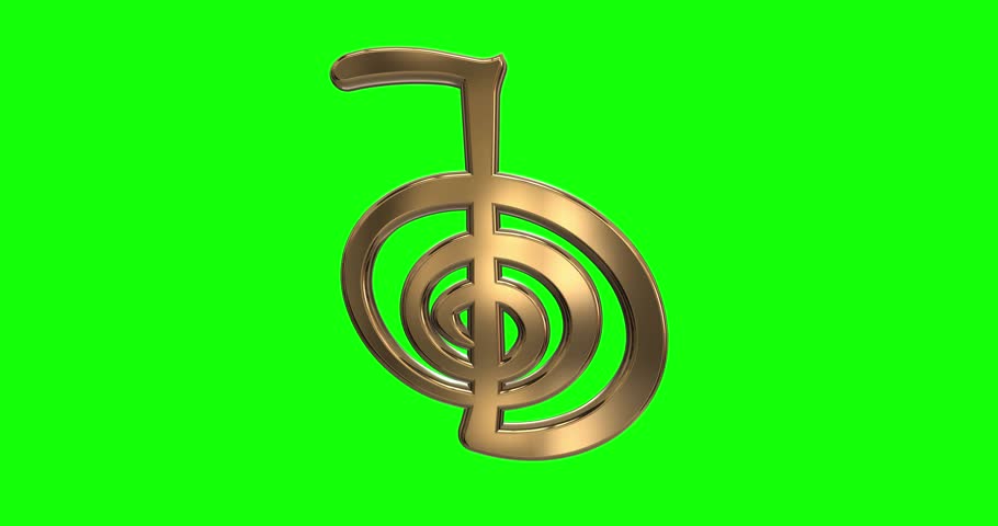 Reiki simbols for relaxation, and meditation on the green screen