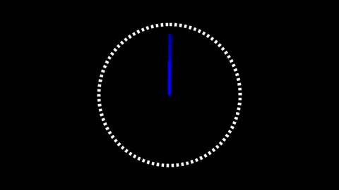 Minimal clock digital animation seamless 12 hours in ten seconds 24 hours in twenty seconds alpha channel transparent background