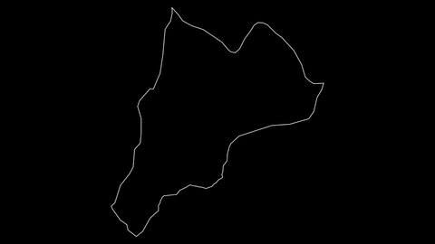 Brazzaville Congo province map outline animation