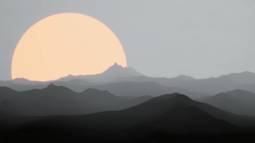 Fantasy abstract landscape of alien planet 3d rendering