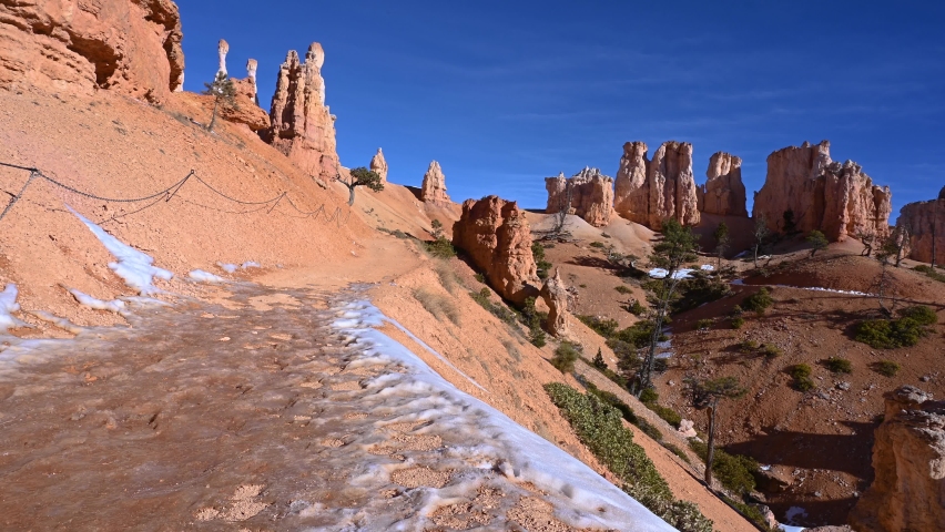 Hiking up a trail in Bryce Canyon National Park, Utah, USA