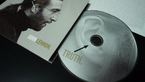 Rome, Italy - February 06, 2021, cover and cd Gimme Some Truth, john Lennon.