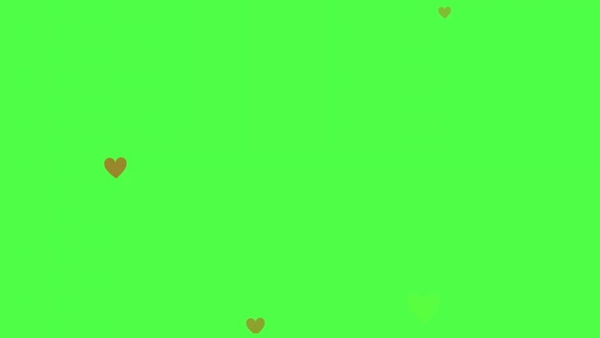 many hearts, Animated pattern, seamless pattern. Background of hearts, canvas, clipart of hearts. Cartoon, animated cartoon, Green screen, hearts rising up green screen falling love